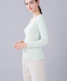 une nana cool 綿100% リブ編みコットン 長袖シャツ