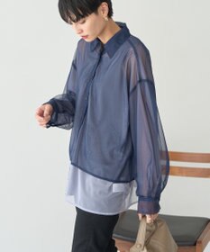 AMERICAN HOLIC シアーレイヤード配色シャツ