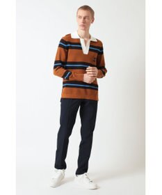 DAKS Vネックボーダーニットトップス