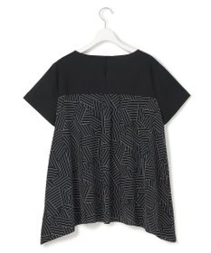 23区 L 【Lサイズ限定/洗える】スカーフプリントコンビ バックフレア カットソー