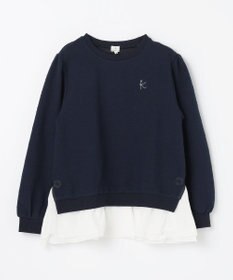 組曲 KIDS 【150-160㎝】フラワーキルト トレーナー