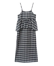 Green Parks チェックペプラムキャミワンピース