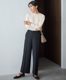 ANY L 【洗濯機可/ストレッチ/ウエストゴム/裏起毛】マルチファンクションストレッチワイドパンツ