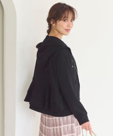 Feroux 【洗える】バックフリル ダンボールパーカー