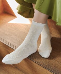 Tiaclasse ジャガードフリルソックス