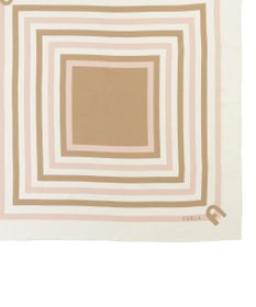 MOONBAT 【美人百花4月号掲載/シルク100%】フルラ (FURLA) スクエア柄 シルクプリントスカーフ 65cm×65cm