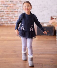 ANY KIDS 表起毛 レースアップ チュニック