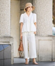 #Newans 【セレモニーにも】オープンカラーペプラムブラウス