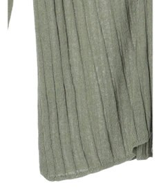 Green Parks 推しニット　リブ編みミドル丈カーディガン