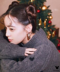 earth music&ecology 【予約】Disney/ポイントミッキーケーブルニット