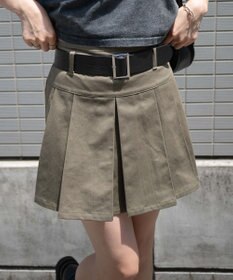 WEGO ベルト付チノプリーツスカパン