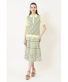 DAKS ジャカードチェックニットポロ