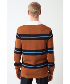 DAKS Vネックボーダーニットトップス