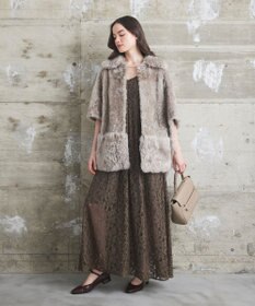 GRACE CONTINENTAL ムートンポンチョコート