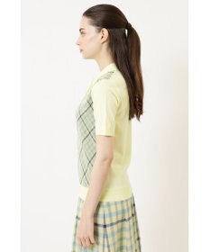 DAKS ジャカードチェックニットポロ