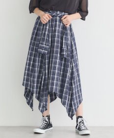 earth music&ecology イレヘムチェックシャツスカート