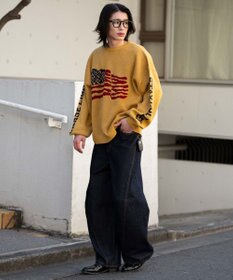 WEGO スリーブロゴニットプルオーバー