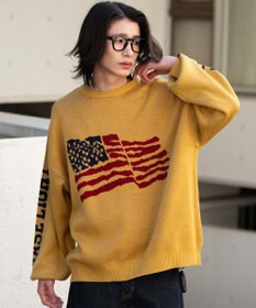 WEGO スリーブロゴニットプルオーバー