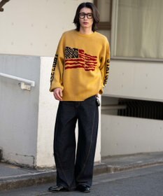 WEGO スリーブロゴニットプルオーバー