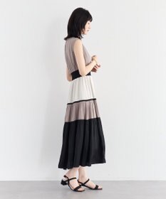 YECCA VECCA マルチカラーシャーリングワンピース