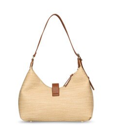 STEVE MADDEN BOVIE-S メタルアクセントラフィア調ショルダーバッグ