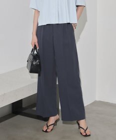 ICB 【CLASSY.掲載・WEB限定カラーあり】FluidBackSatin ワイドパンツ ダルブルー