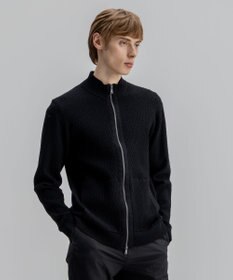 JOSEPH HOMME 【新柄】 ヴィスコースリンクス　ハイネックジップアップカーディガン