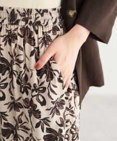 YECCA VECCA アートプリントスリットワイドパンツ