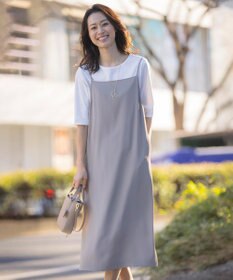 J.PRESS LADIES S 【洗える・UVカット・接触冷感】ストレッチバックサテン キャミワンピース
