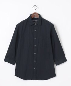 JOSEPH ABBOUD 【1枚で2通りの着こなし】オーガニックコットンリバーシブル 七分袖シャツ