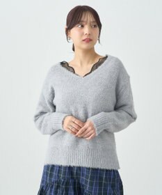 earth music&ecology スパンコールシャギーＶネックプルオーバー