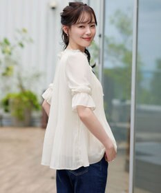Tiaclasse 【前後2way】シアープリーツブラウス