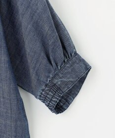 自由区 【洗える・XSサイズあり】テンセルリネンデニム  ブラウス