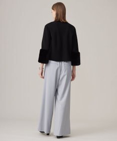 ICB L 【洗える】 ウールヴィスコースストレッチ タックパンツ