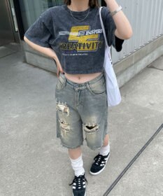 WEGO ヴィンテージウォッシュショートT