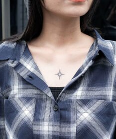 WEGO オープンショルダーチェックBIGシャツ