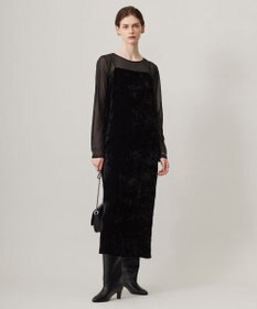 ICB 【洗える】 シアーベルベット キャミソールワンピース