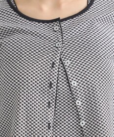 earth music&ecology ＳＥＴ２点ギンガムメロ－カーデ＋リボンタンク