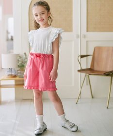 組曲 KIDS 【110-140㎝】 フルールフリルTシャツ