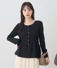 earth music&ecology 【接触冷感】ペプラムニットカーディガン