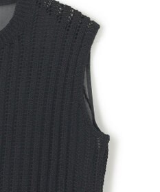 BEIGE， 【洗える】ALOE / コットンメッシュオーガンジーノースリーブニット