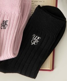 WEGO ガーリーロゴ刺繍ソックス