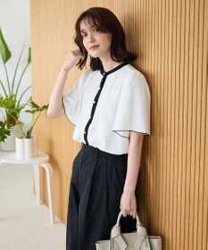 Green Parks ・ＥＬＥＮＣＡＲＥ　ＤＵＥ　バイカラーブラウス