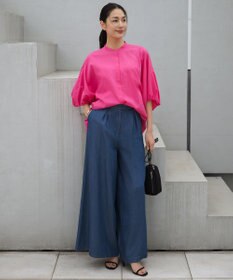 ICB 【CLASSY.掲載】  ナチュラルソフトデニム タックワイドパンツ