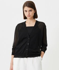 ICB L 【洗える】 マーセライズコットンシアー カーディガン