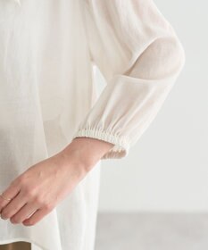 YECCA VECCA ラッフルリボンシアーブラウス