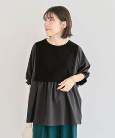 Green Parks ベスト風７分袖ドッキングプルオーバー