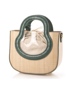 UNBILLION cachecache ポリプロピレンヒート×ビニール丸型2wayトートバッグ