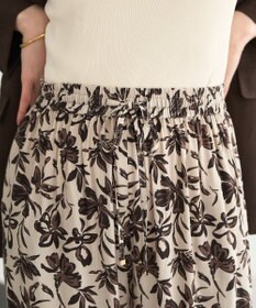 YECCA VECCA アートプリントスリットワイドパンツ