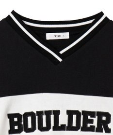 WEGO ナンバリングライン切り替えスウェット